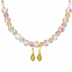 Czech Glass Rose & Leaf Soft Choker Necklace